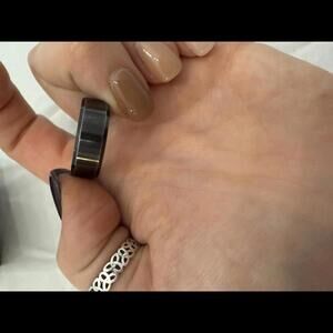 Stylish Black Tungsten Ring - Size 10.5